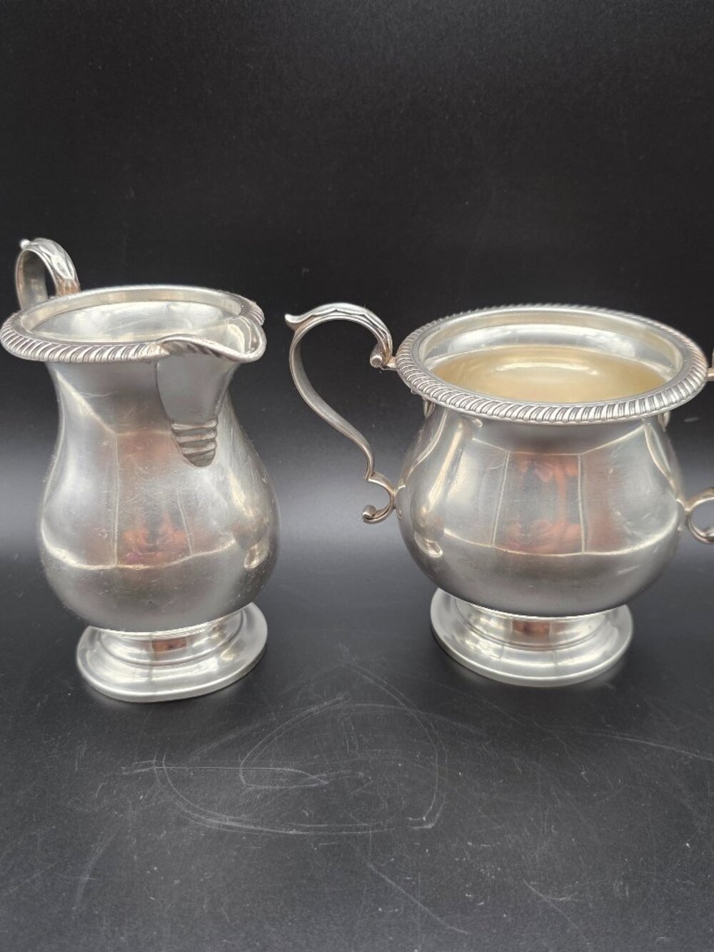 Kent Silversmith Sterling Silver pitcher creamer sugar bowl 1500 21oz